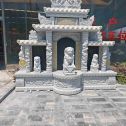 佛山芝麻白中国黑石材套墓 花岗岩墓碑