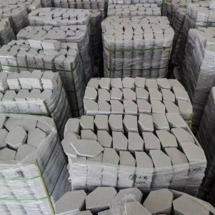 佛山芝麻白石材冰裂纹，碎拼。