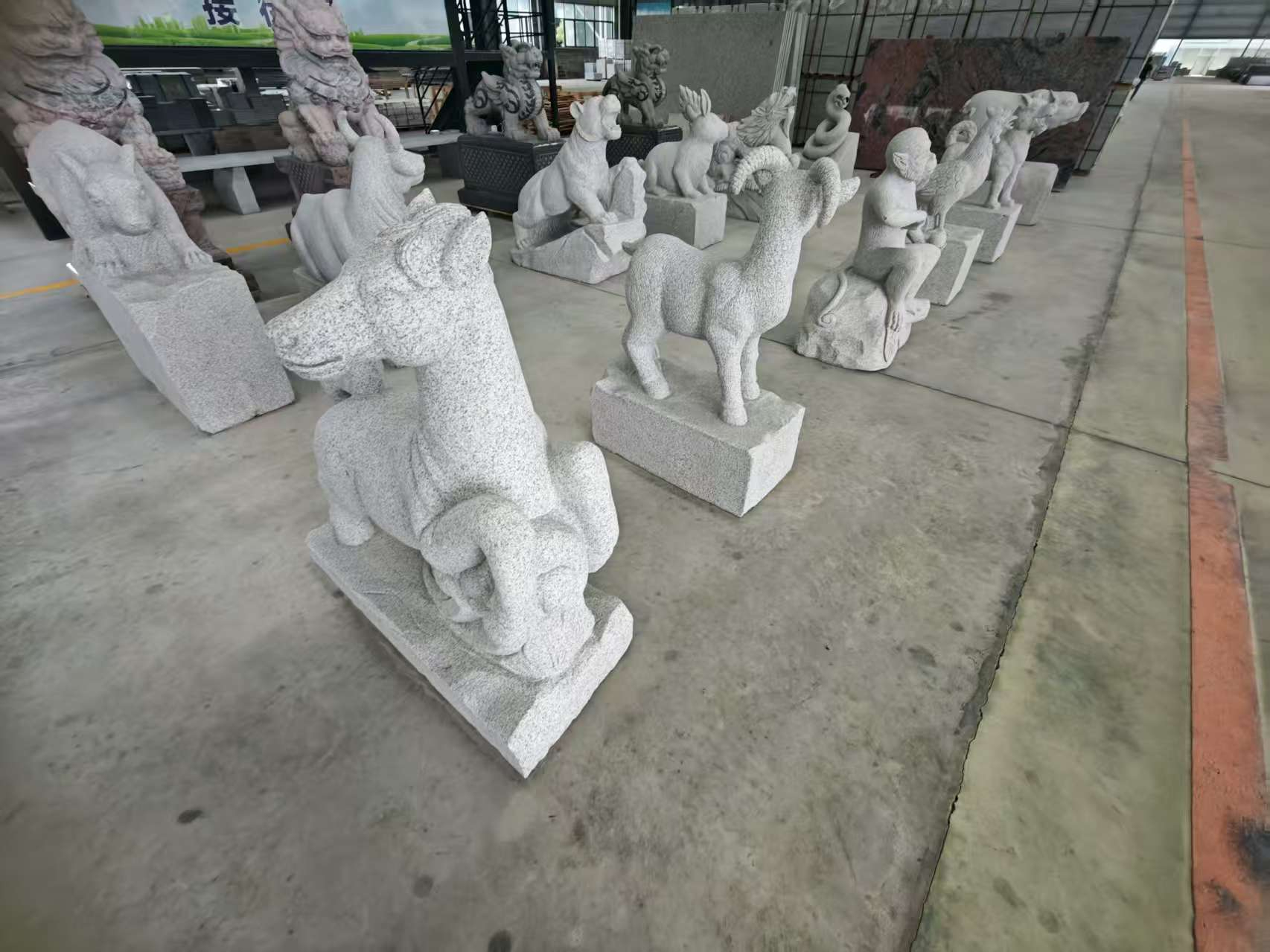 佛山芝麻白雕刻 十二生肖 异形雕刻