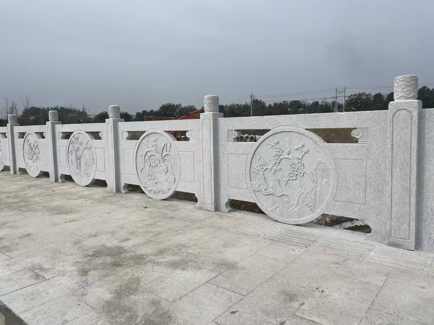 佛山芝麻白河道栏杆 石材栏杆